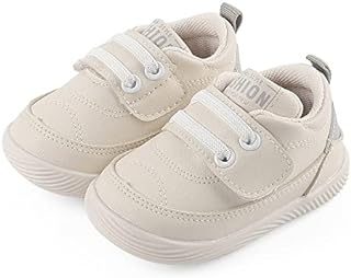 Lacofia Zapatos Primeros Pasos Infantil Zapatillas de Deporte con Suela de Goma Antideslizante para Bebé Niños Blanco/Gris 20(CN 18)