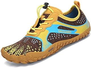 Saguaro Niño Niña Transpirable Zapatillas de Minimalista de Barefoot Antideslizante Trail Running, Amarillo,Gr.29